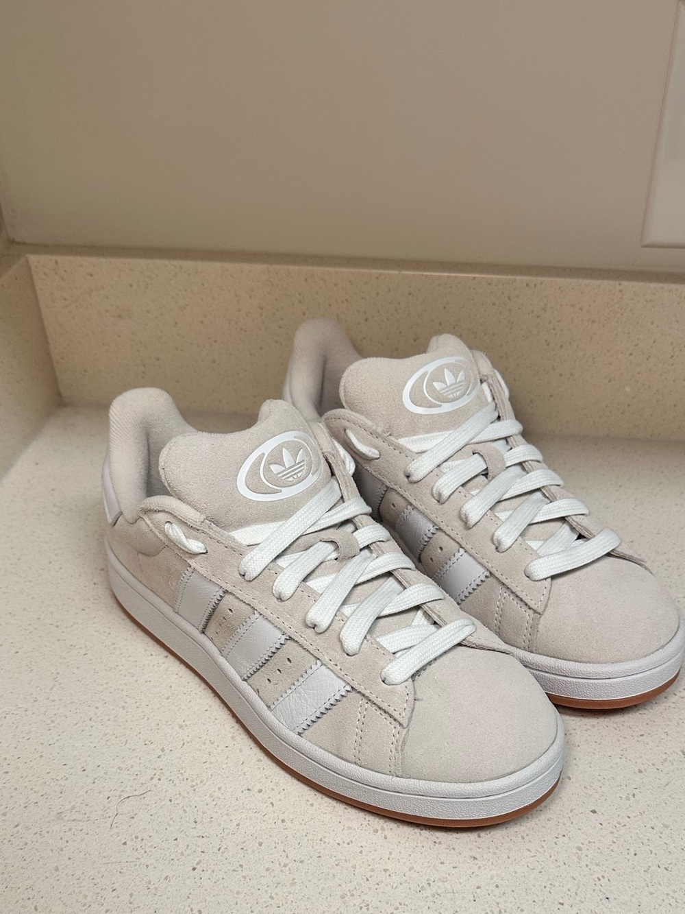 adidas Women's Cream White Suede Classic Sneakers